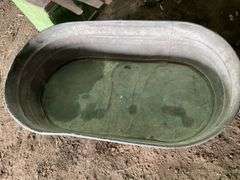 Galvanized Wash Tubs, Wooden Step, Vintage Hand Saws
