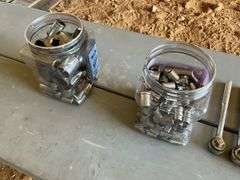 Box of 3/8 and 1/2, ratchets and sockets