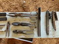 2 Flat of files, wire brushes, tin snips