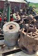 John Deere H block, crank, shift tower, fan shaft, governor, pulley, misc.