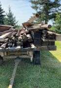 Assortment of Lumber and Large Timbers , 18 sheets of 19ft roof steel.