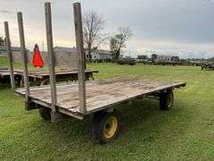 16ft x 8ft Hay rack on JD 10 ton running gear