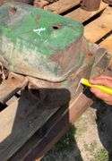 John Deere styled A head and block, pistons, rods, and water pipes