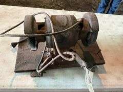 Vintage Bench Grinder with Wire Wheel and Stone