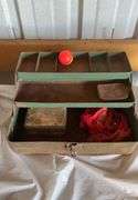 Steel toolbox w/ sockets and 2 tackle boxes