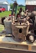 John Deere H block, crank, shift tower, fan shaft, governor, pulley, misc.