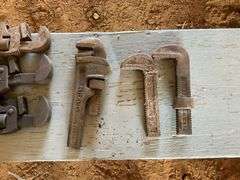 Flat of pipe wrenches
