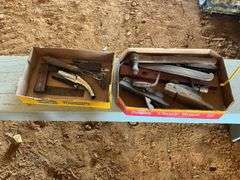 2 flats of hand planes, squares, carpenter tools