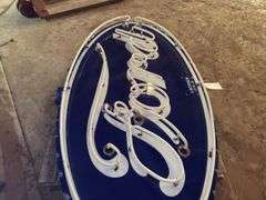 70” x 36” Porcelain Ford Neon Dealership Sign, Complete, Non-Working as it 