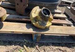 (2) John Deere A front wheel hubs, weighted