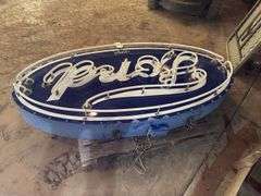 70” x 36” Porcelain Ford Neon Dealership Sign, Complete, Non-Working as it 