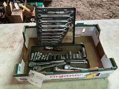 Assorted 3/8” and 1/2” Sockets, Ratchets, Craftsman Sae Quickwrench Set