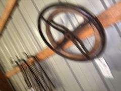 Wooden Steering Wheel, Steel Steering Wheel for Vintage Automobiles