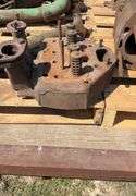 John Deere A block, head, pistons; block is cracked, good studs, seat and f
