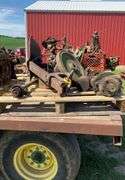 John Deere 1939 B crank, head, flywheel, seat, pistons, fan shaft, misc.