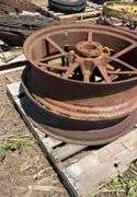(2) JD 38" metal flat spoke rims (cut off)