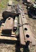 JD hood, fuel tank, muffler off John Deere H
