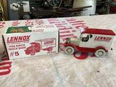 JD and 2 Lennox toy truck banks