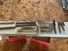 2 Flat of files, wire brushes, tin snips