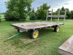 16ft x 8ft Hay rack on JD 10 ton running gear