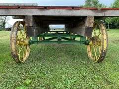 12ft x 6ft Hay rack on steel wheel running gear