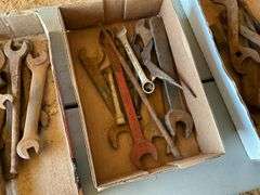3 flats of vintage wrenches