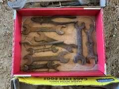 2 flats of vintage wrenches