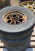 (4) Contractor packing wheels on rims, 7.50-15