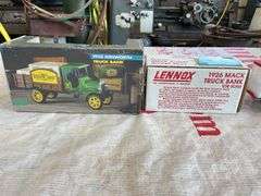 JD and 2 Lennox toy truck banks