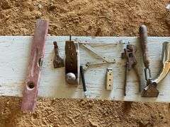 2 flats of hand planes, squares, carpenter tools
