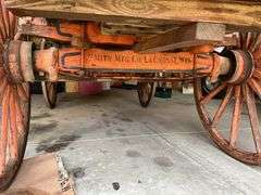 Smith MFG Co. Horse-drawn Wooden Wheel Box Wagon
