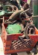 John Deere H block, crank, shift tower, fan shaft, governor, pulley, misc.