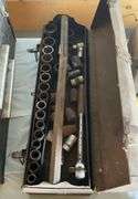 Steel toolbox w/ sockets and 2 tackle boxes