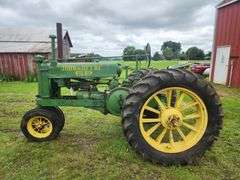 1937 John Deere A Tractor, NF, Flat cut off round Spoke Wheels, Runs & driv