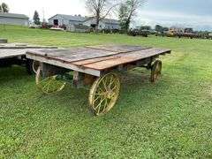 12ft x 6ft Hay rack on steel wheel running gear