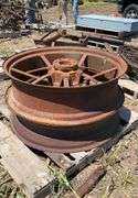 (2) JD 38" metal flat spoke rims (cut off)