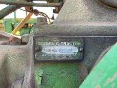 John Deere Unstyled G Tractor, Gas, NF, 13.6x38” Tires, PTO, Flat Back, SN#
