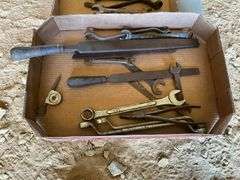 3 flats of vintage wrenches and files