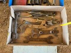 2 flats w/ sockets, snap ring pliers, vice grip and misc