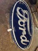 70” x 36” Porcelain Ford Neon Dealership Sign, Complete, Non-Working as it 