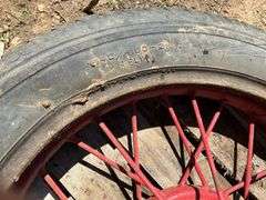 Pallet of  4 Tires(4.40/4.50-21, 525-5.5 -18, 4.75/5.00-19 on Spoke Rim, 4.