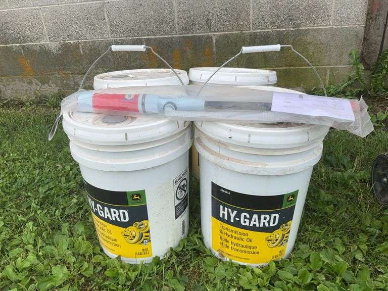 (4) 5 Gallon Pails Hy-Gard Transmission/Hydraulic Oil, Appear to be unopene