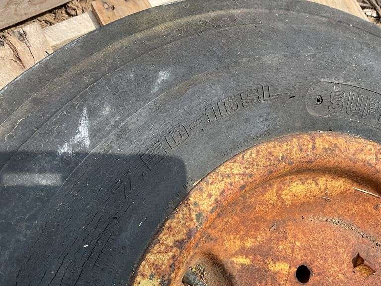 JD single wheel for front end axle & hub assembly, 7.50-16SL tire