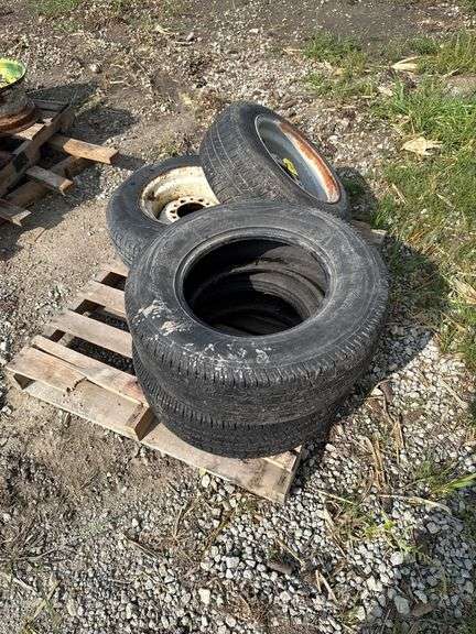 (2) tires and rims

(1) 205/65R15,

(1) 215/75r14 and

then 2 Tires no rims