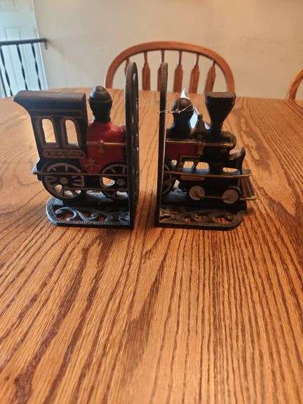 Cast Iron Train Book Ends