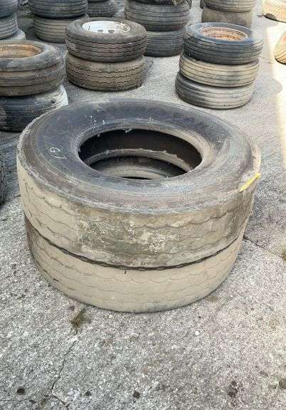 (2) 315/80 R22.5 tires
