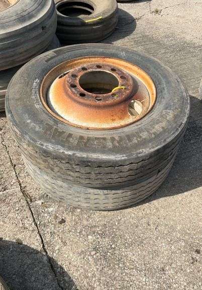 (2) 285/75R 24.5 tires on 10 bolt rims