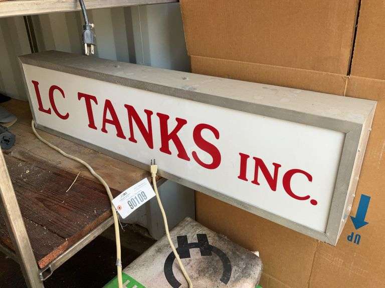LC Tanks Inc Lighted Sign - Hamilton-Maring Auction Group