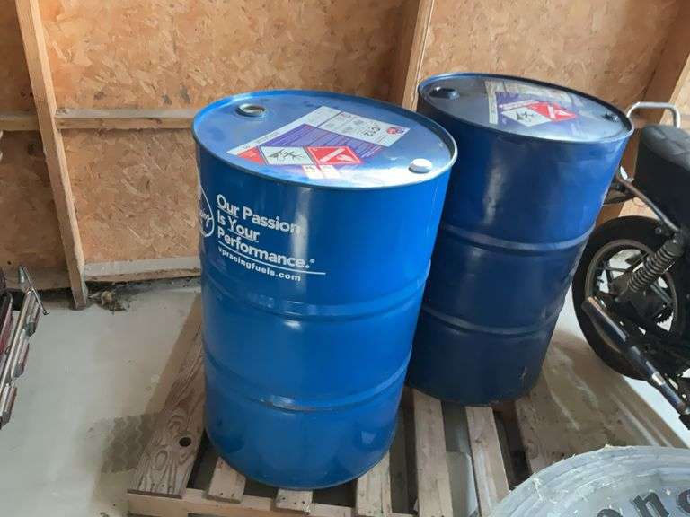 (1) 55 gallon barrel VP-110 leaded racing fuel and (1) 55 gallon C12 ...
