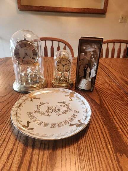 Anniversary Clocks,Plate,Cake Topper